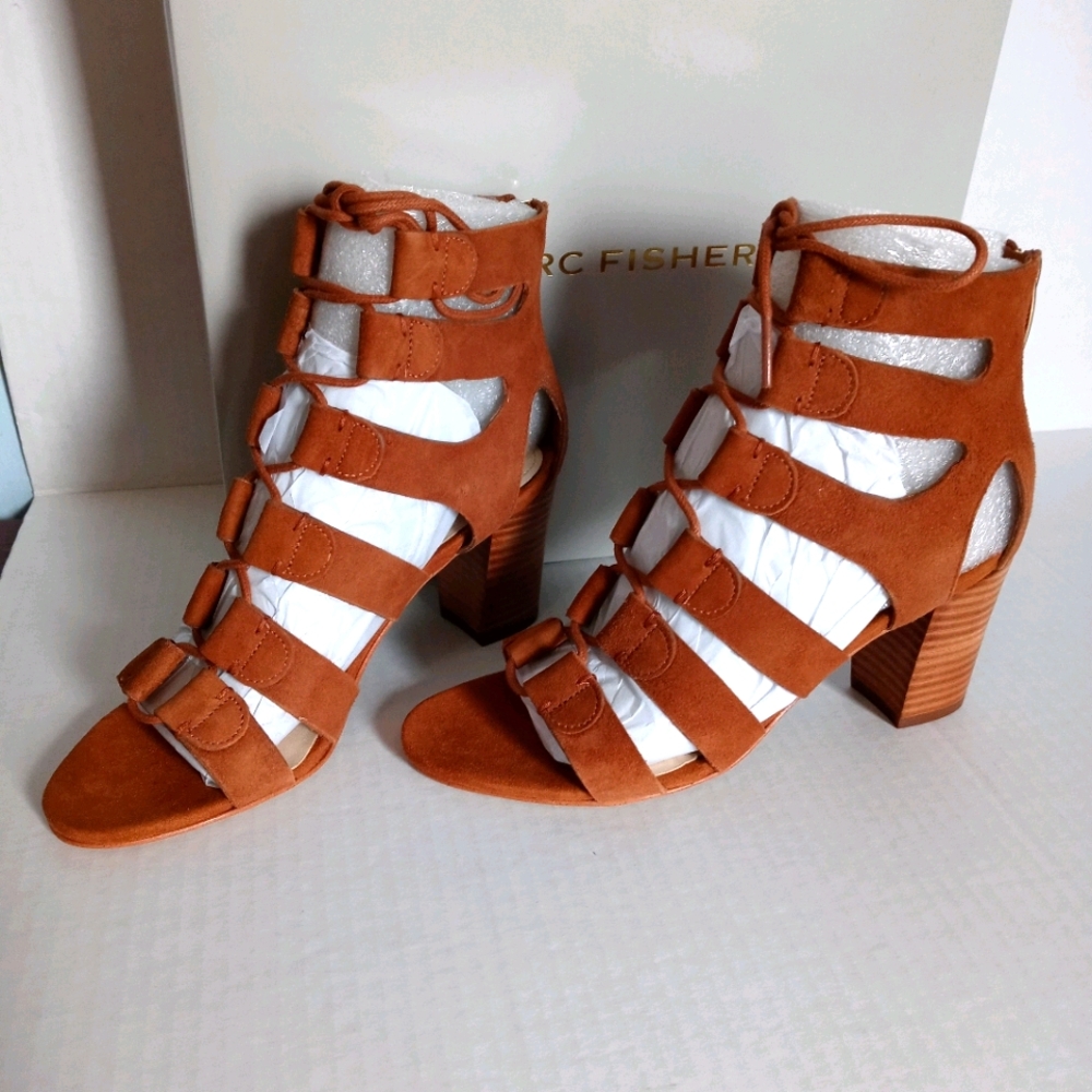 Marc Fisher gladiator sandals block heel